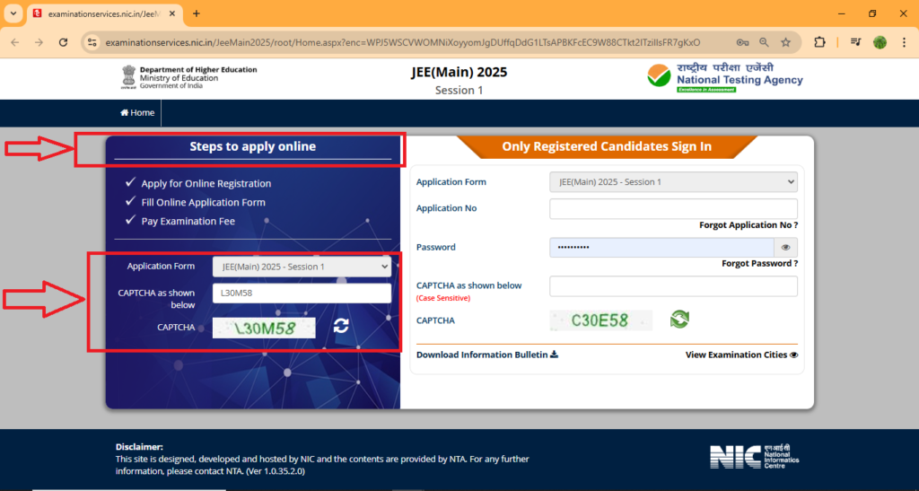 jee mains 2024 Application Process