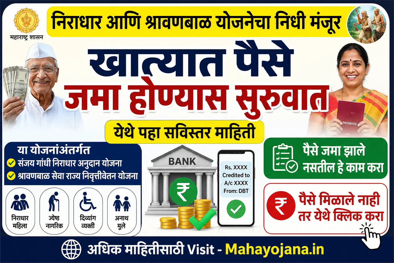 Sanjay Gandhi Niradhar Yojana निराधार आणि श्रावणबाळ योजनेचा